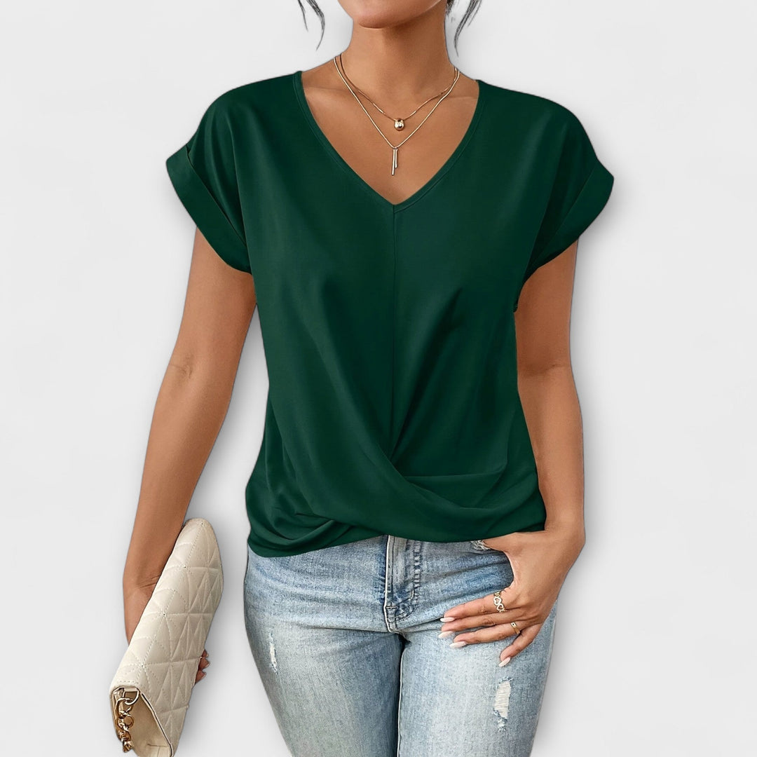Eloise - V-neck Top with Knot Detail